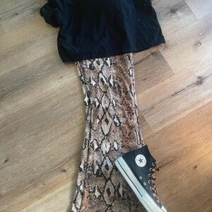 Snake Print flared leggings